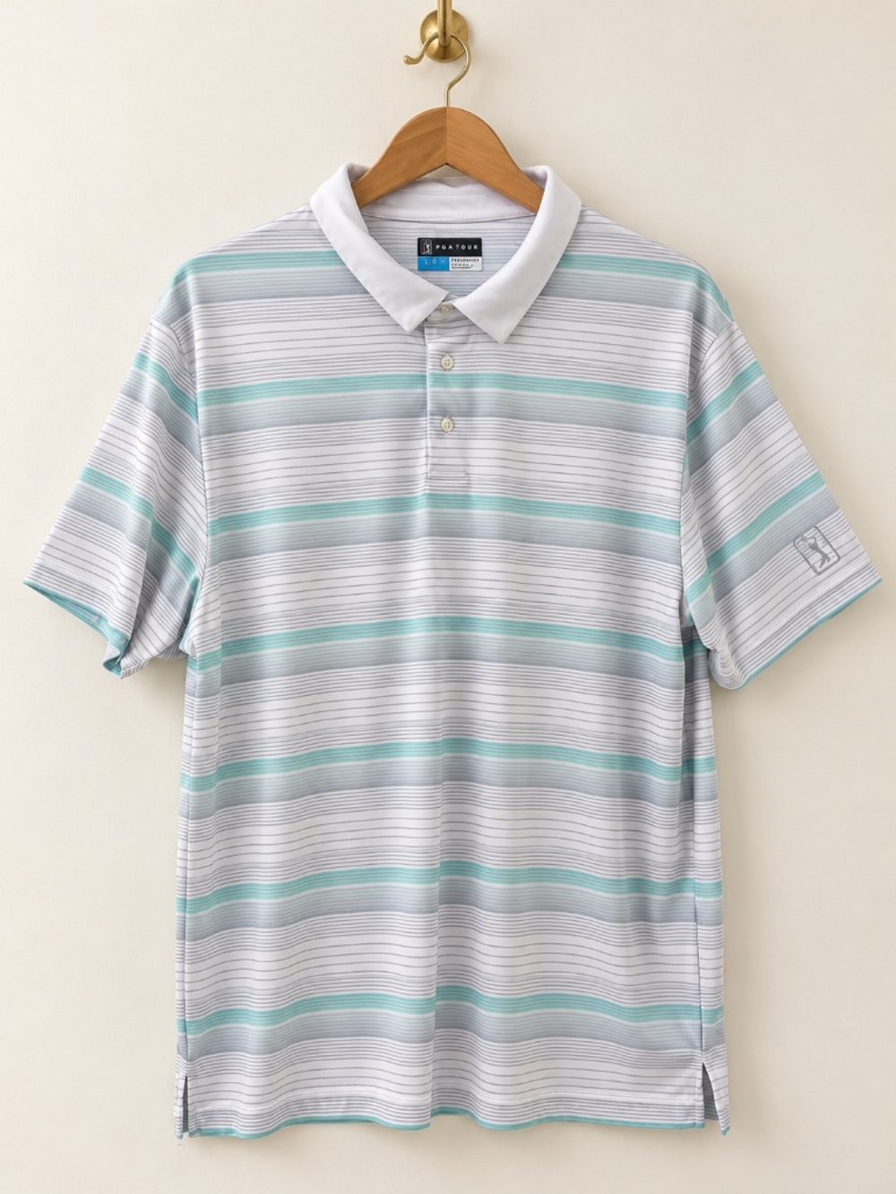 PGA TOUR Energy Stripe Performance Short Sleeve Golf Polo Shirt Size XL